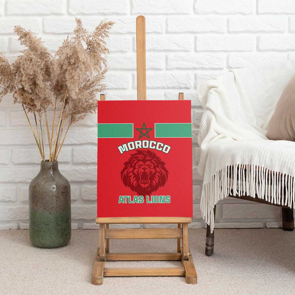Morocco Football Canvas Wall Art - Go The Atlas Lions