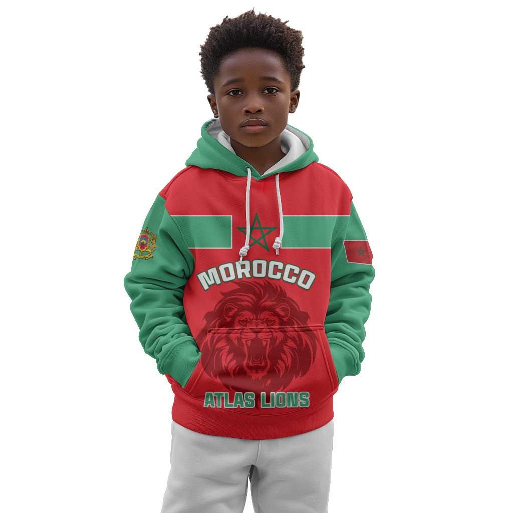 Morocco Football Kid Hoodie - Go The Atlas Lions