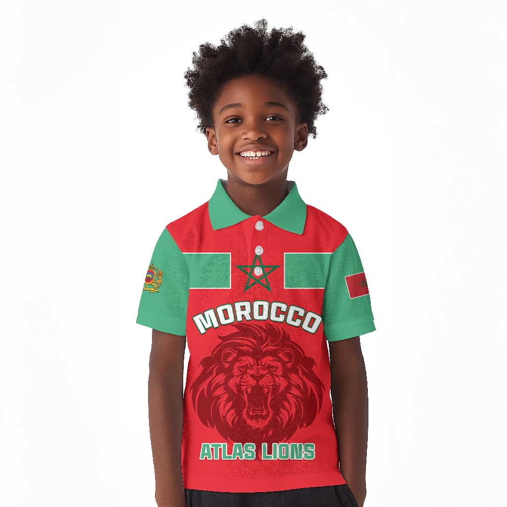 Morocco Football Kid Polo Shirt - Go The Atlas Lions