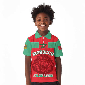 Morocco Football Kid Polo Shirt - Go The Atlas Lions