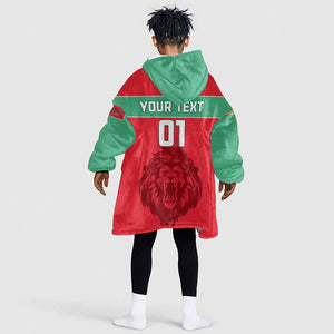 Morocco Football KId Wearable Blanket Hoodie - Go The Atlas Lions