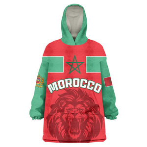 Morocco Football KId Wearable Blanket Hoodie - Go The Atlas Lions