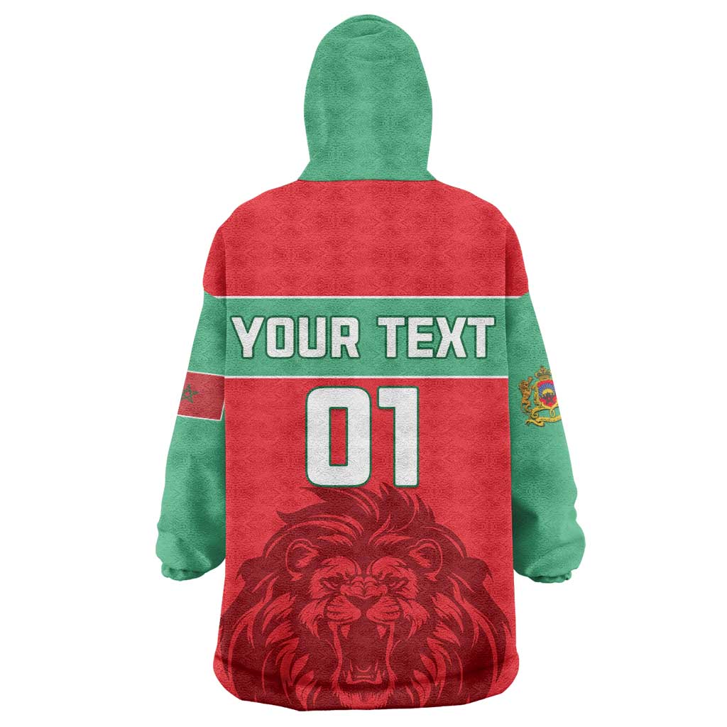 Morocco Football KId Wearable Blanket Hoodie - Go The Atlas Lions