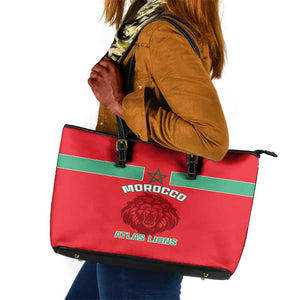 Morocco Football Leather Tote Bag - Go The Atlas Lions