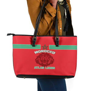 Morocco Football Leather Tote Bag - Go The Atlas Lions