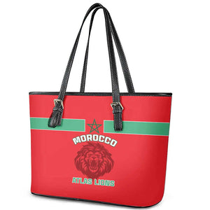 Morocco Football Leather Tote Bag - Go The Atlas Lions