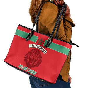 Morocco Football Leather Tote Bag - Go The Atlas Lions