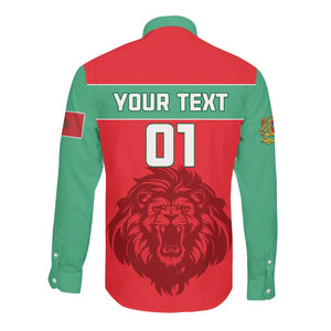 Morocco Football Long Sleeve Button Shirt - Go The Atlas Lions