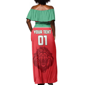 Morocco Football Off Shoulder Maxi Dress - Go The Atlas Lions