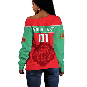 Morocco Football Off Shoulder Sweater - Go The Atlas Lions