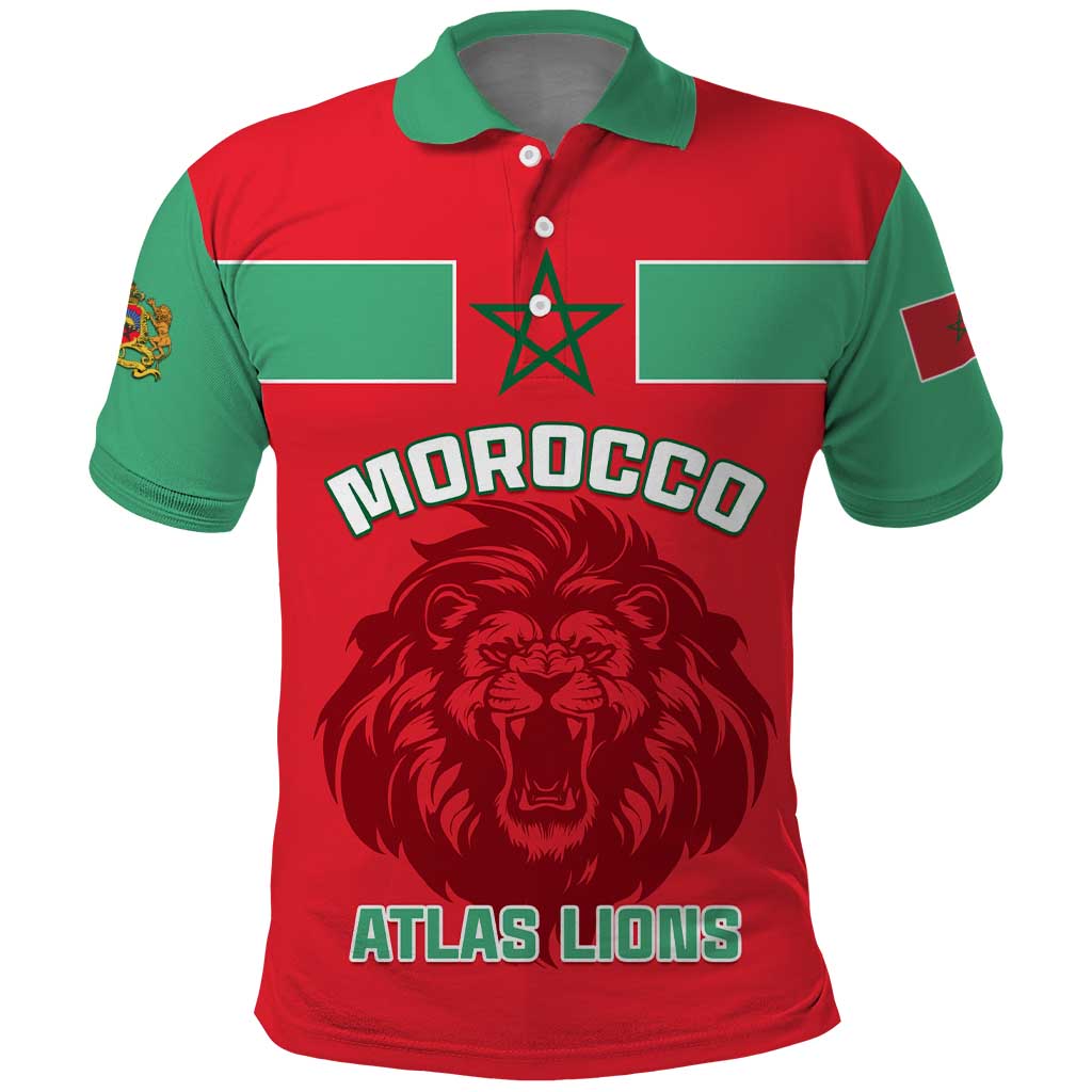 Morocco Football Polo Shirt - Go The Atlas Lions