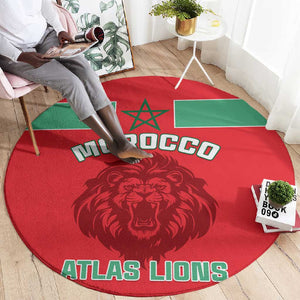 Morocco Football Round Carpet - Go The Atlas Lions