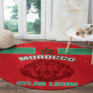 Morocco Football Round Carpet - Go The Atlas Lions