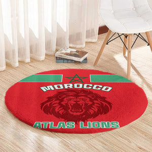 Morocco Football Round Carpet - Go The Atlas Lions