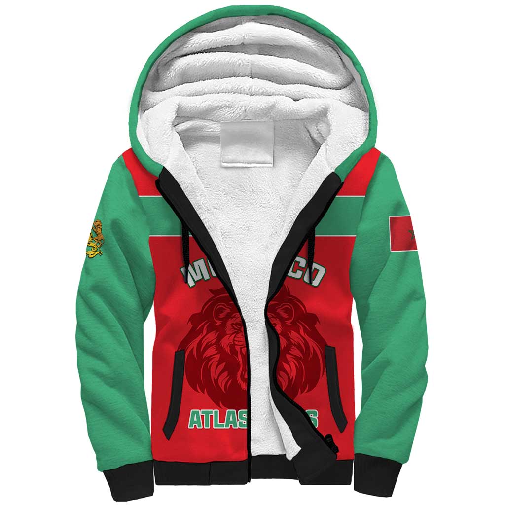 Morocco Football Sherpa Hoodie - Go The Atlas Lions