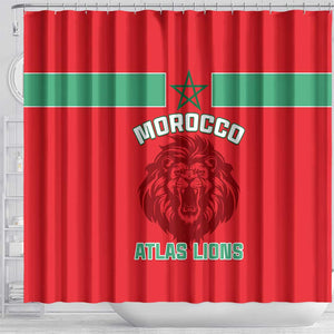 Morocco Football Shower Curtain - Go The Atlas Lions