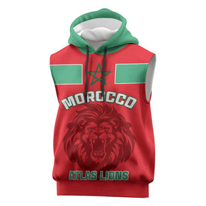 Morocco Football Sleeveless Hoodie - Go The Atlas Lions - African Pride