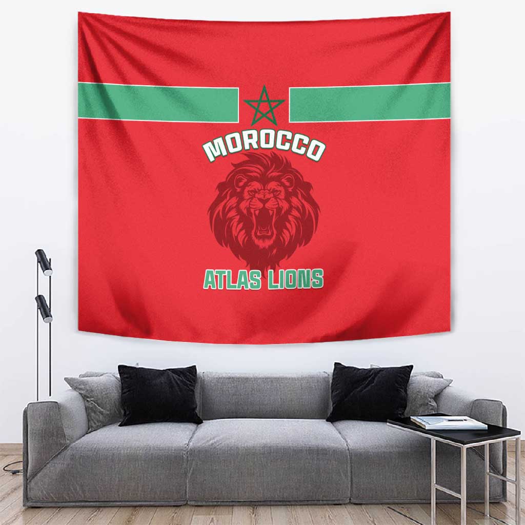 Morocco Football Tapestry - Go The Atlas Lions