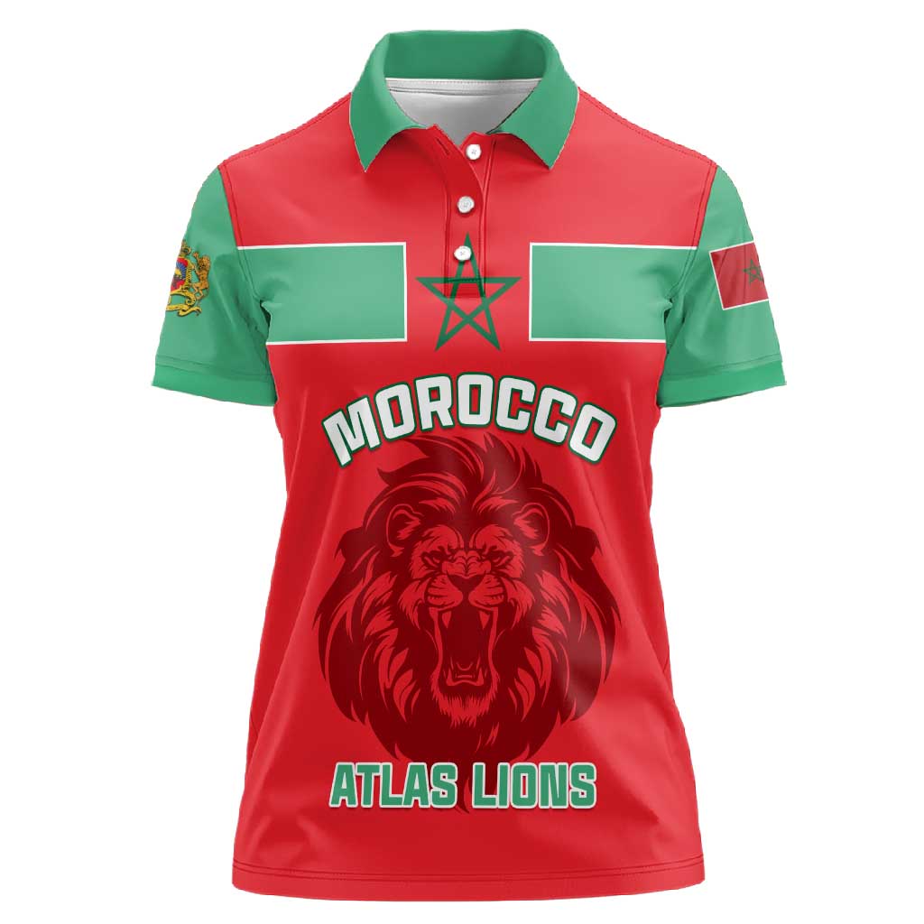 Morocco Football Women Polo Shirt - Go The Atlas Lions