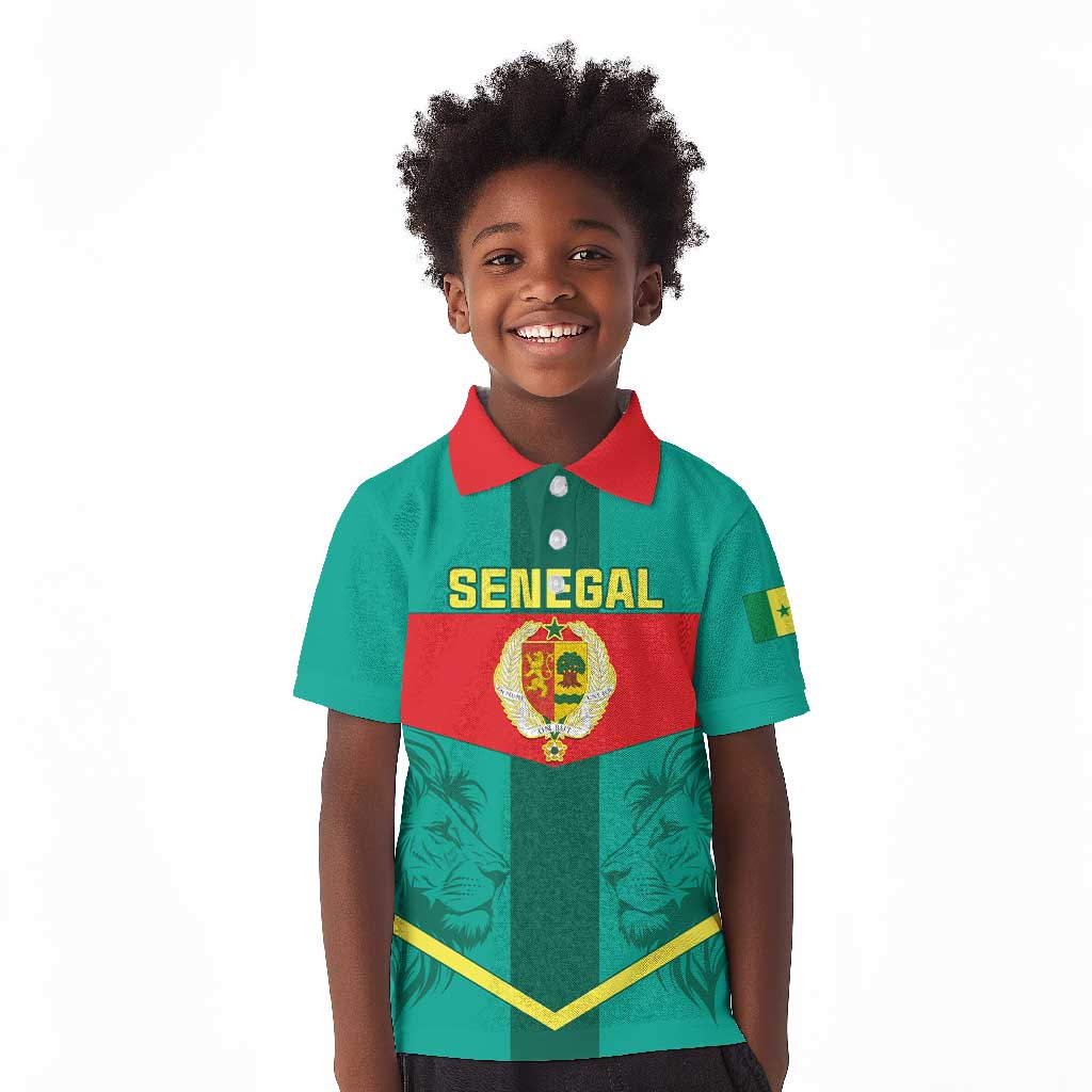 Support the Lions of Teranga - Senegal Football Kid Polo Shirt