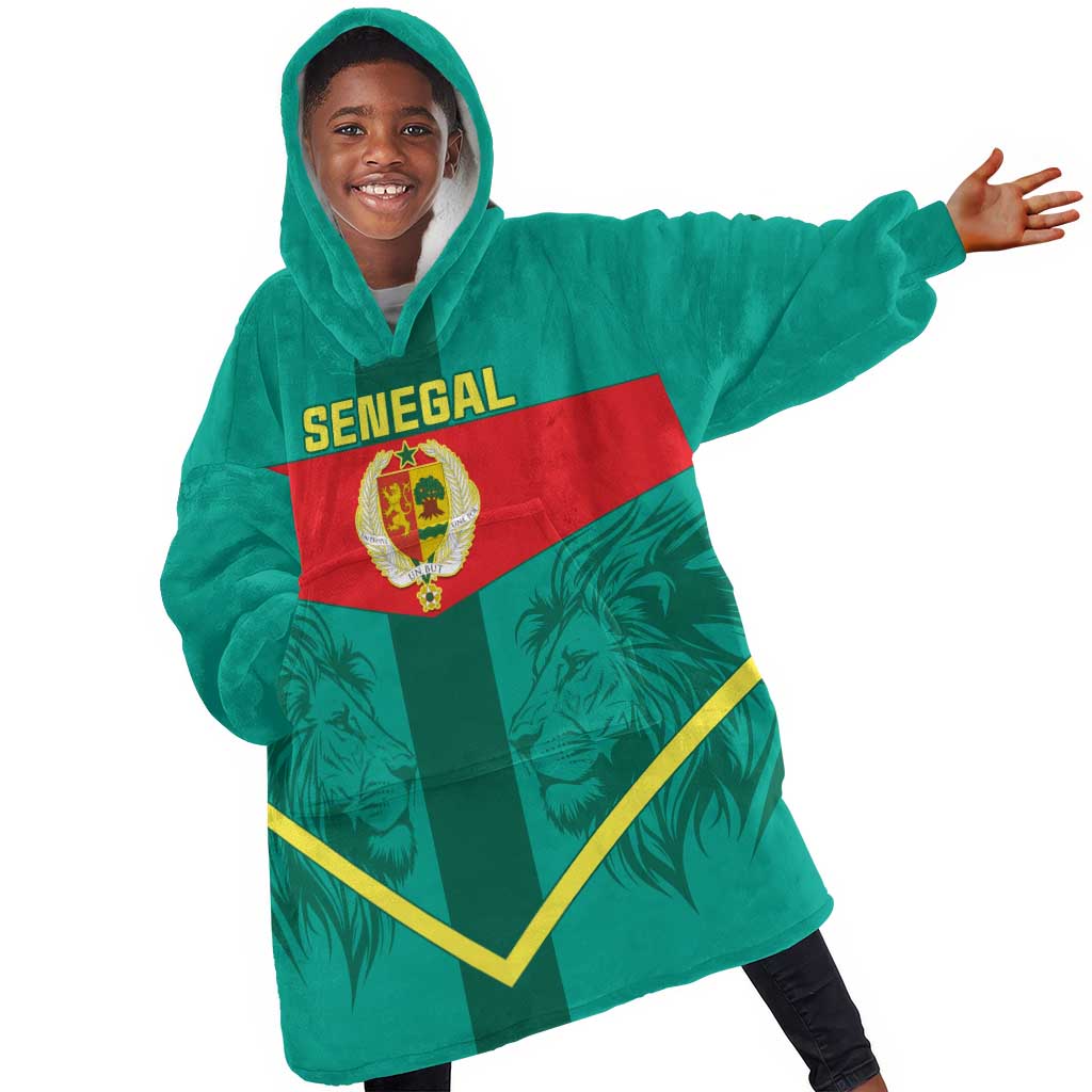 Support the Lions of Teranga - Senegal Football KId Wearable Blanket Hoodie