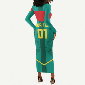 Support the Lions of Teranga - Senegal Football Long Sleeve Bodycon Dress