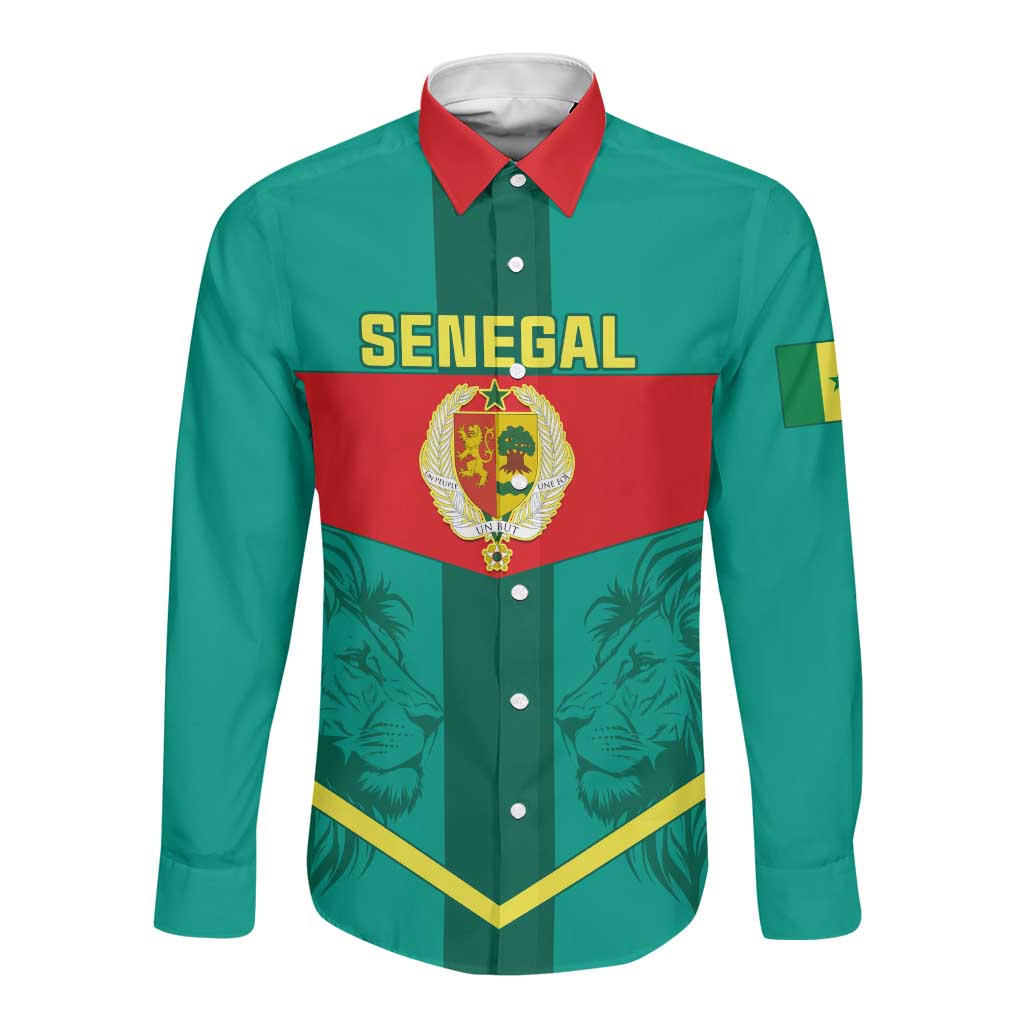 Support the Lions of Teranga - Senegal Football Long Sleeve Button Shirt