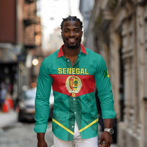 Support the Lions of Teranga - Senegal Football Long Sleeve Button Shirt