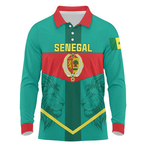 Support the Lions of Teranga - Senegal Football Long Sleeve Polo Shirt