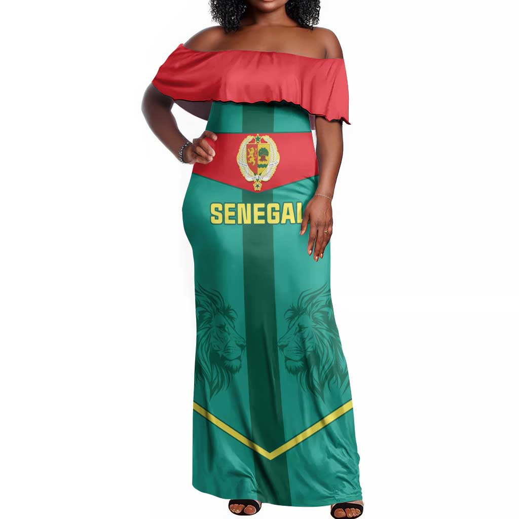 Support the Lions of Teranga - Senegal Football Off Shoulder Maxi Dress