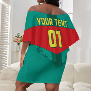 Support the Lions of Teranga - Senegal Football Off Shoulder Short Dress LT01