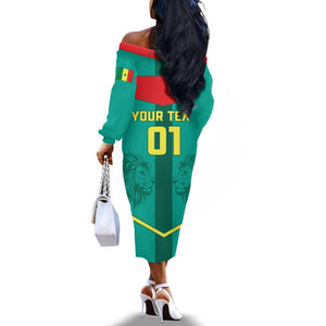 Support the Lions of Teranga - Senegal Football Off The Shoulder Long Sleeve Dress