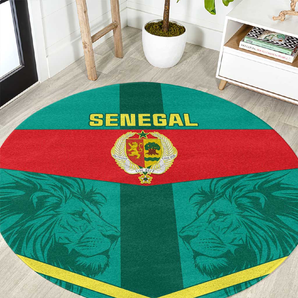 Support the Lions of Teranga - Senegal Football Round Carpet