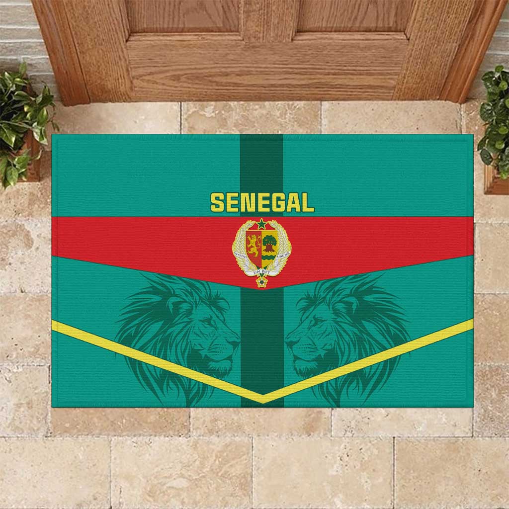 Support the Lions of Teranga - Senegal Football Rubber Doormat