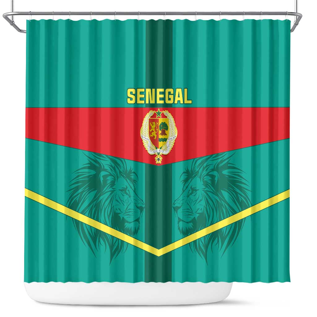 Support the Lions of Teranga - Senegal Football Shower Curtain