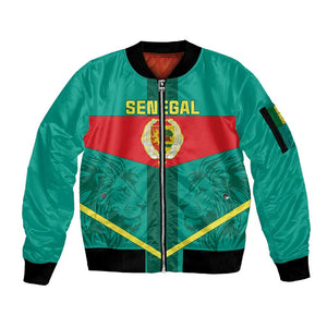 Support the Lions of Teranga - Senegal Football Sleeve Zip Bomber Jacket