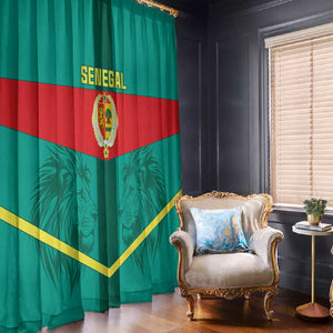 Support the Lions of Teranga - Senegal Football Window Curtain