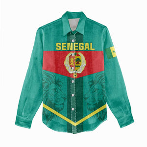 Support the Lions of Teranga - Senegal Football Women Casual Shirt