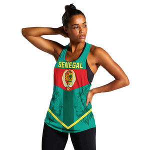 Support the Lions of Teranga - Senegal Football Women Racerback Tank