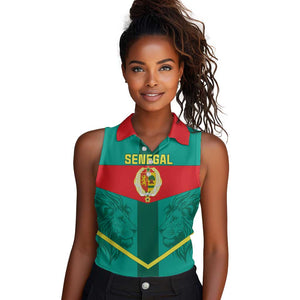 Support the Lions of Teranga - Senegal Football Women Sleeveless Polo Shirt