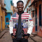 Afro Haiti Heritage Month 2025 Bomber Jacket American Raised With Haitian Roots