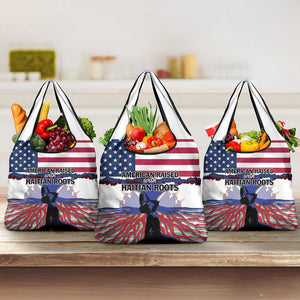 Afro Haiti Heritage Month 2025 Grocery Bag American Raised With Haitian Roots