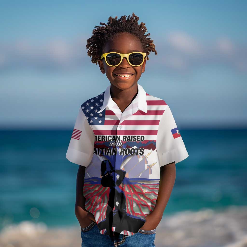 Afro Haiti Heritage Month 2025 Kid Hawaiian Shirt American Raised With Haitian Roots
