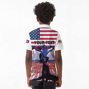 Afro Haiti Heritage Month 2025 Kid Polo Shirt American Raised With Haitian Roots