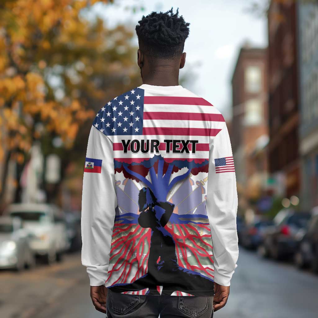 Afro Haiti Heritage Month 2025 Long Sleeve Shirt American Raised With Haitian Roots
