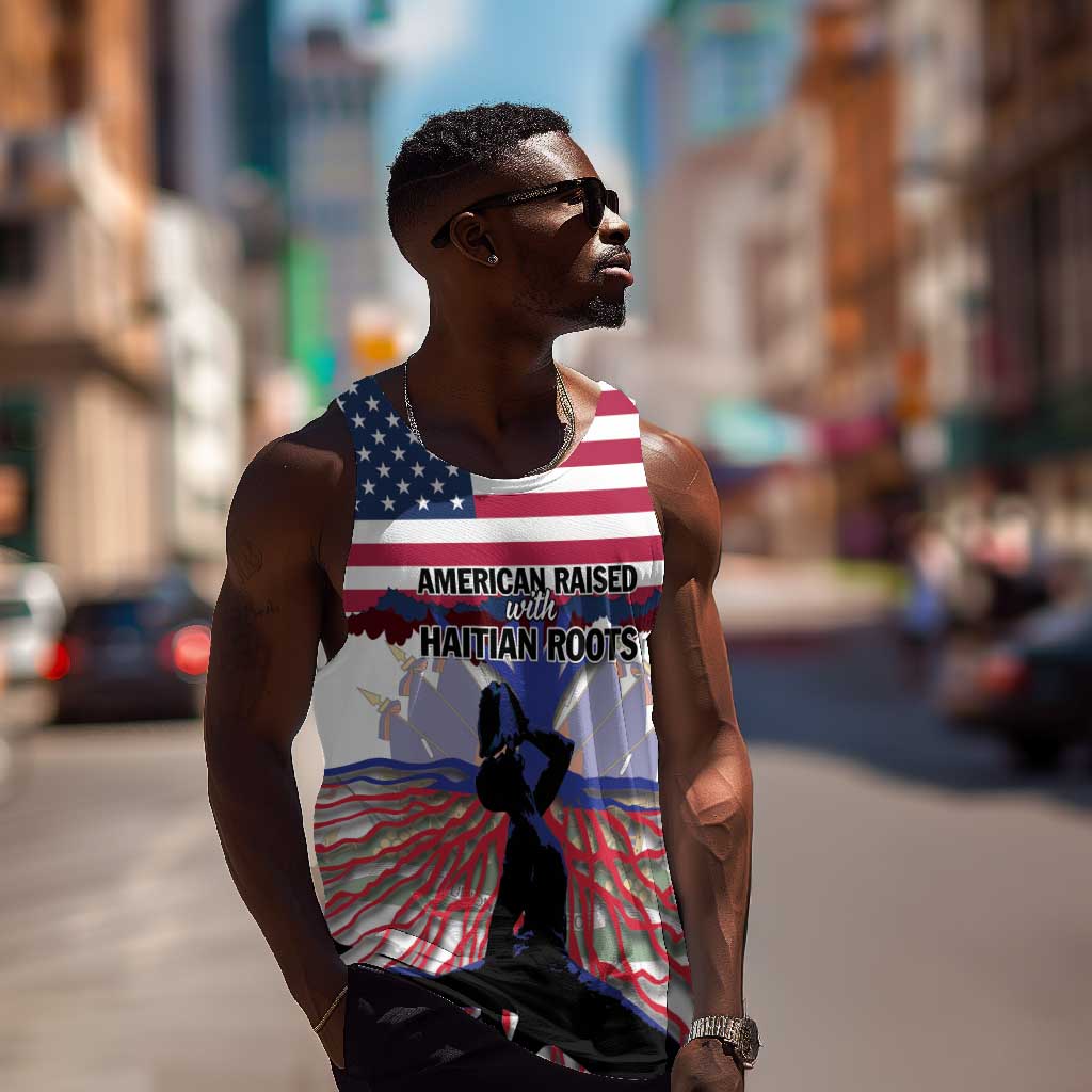 Afro Haiti Heritage Month 2025 Men Tank Top American Raised With Haitian Roots
