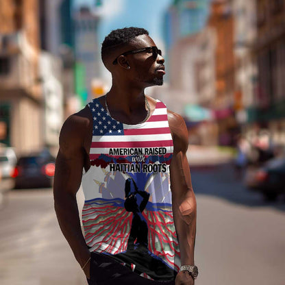 Afro Haiti Heritage Month 2025 Men Tank Top American Raised With Haitian Roots