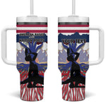 Afro Haiti Heritage Month 2025 Tumbler With Handle American Raised With Haitian Roots