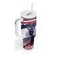 Afro Haiti Heritage Month 2025 Tumbler With Handle American Raised With Haitian Roots