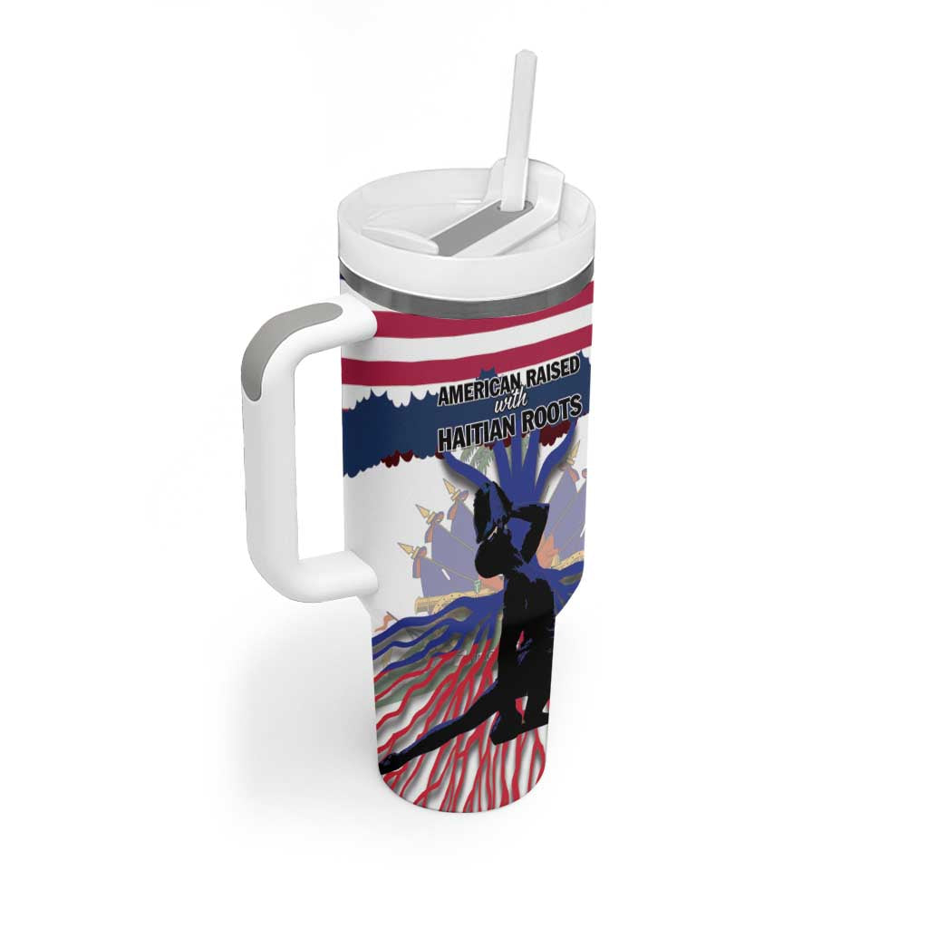 Afro Haiti Heritage Month 2025 Tumbler With Handle American Raised With Haitian Roots